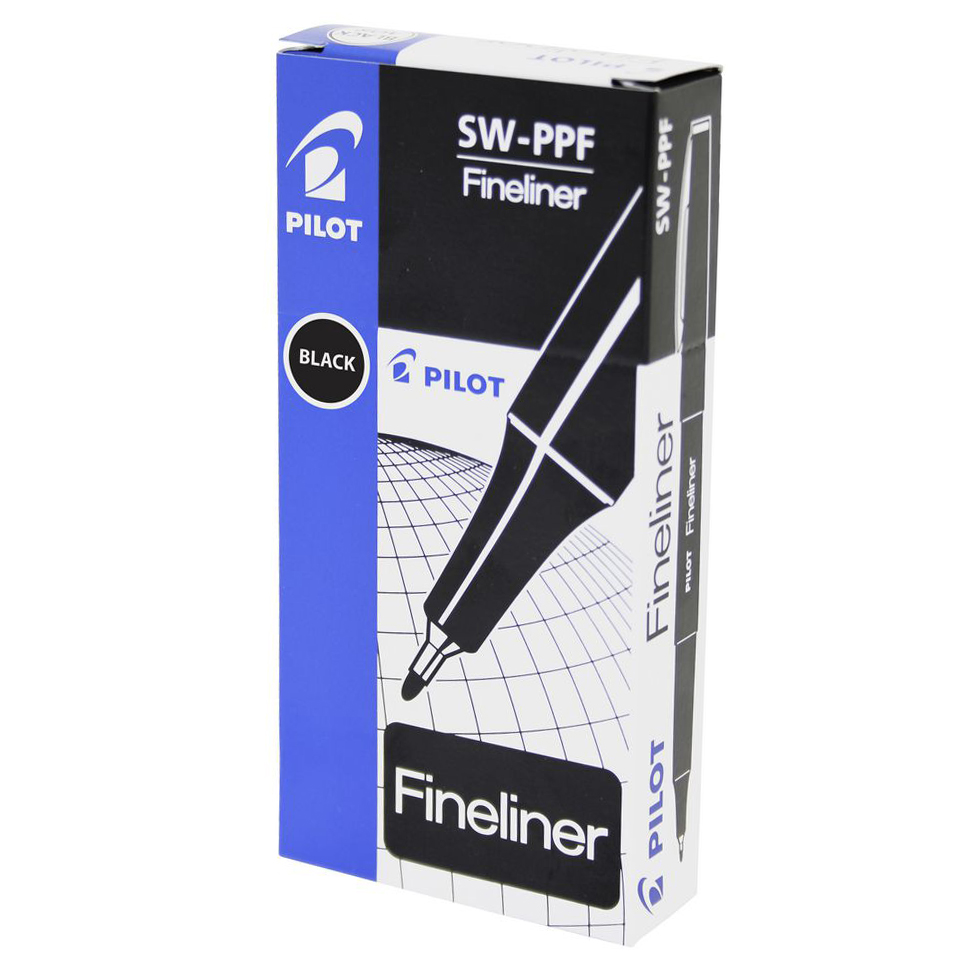 Pilot Fineliner Pen (0.4 mm black) (12 Pack) - Image 1